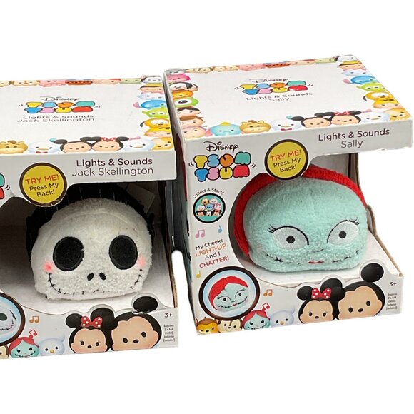 Disney Tsum Tsum Lights & Sounds Jack Skellington & Sally Plush Set - Picture 2 of 6
